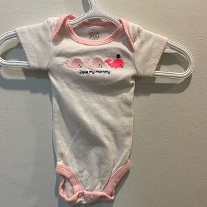 5/$15 Just One You by Carter's Pink and White Baby Onesie